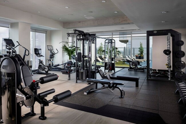 Fully-equipped rooftop fitness center