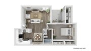 The Crescent — Spacious one bedroom floor plan with optional patio, balcony or bonus room.