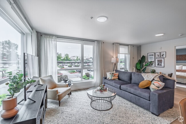 2BR, 2BA - 1082SF - Living Room - Riverfront Everett