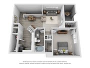 Cinnamon Teal with 1 Car Garage 973 sqft