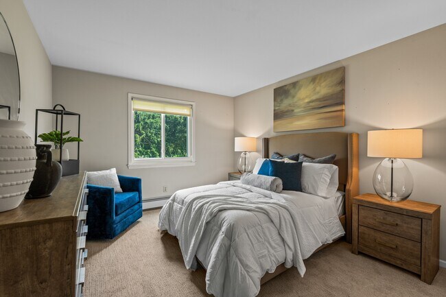 Dormitorio de los apartamentos con vista al valle