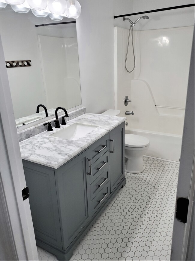 Newly remodeled hallway bathroom. - 1025 Wade Ave