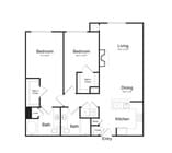 Two Bedroom Two Bath (1177 SF)