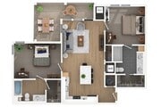 B3 2 BEDROOM | 2 BATH 1,119 SQ. FT