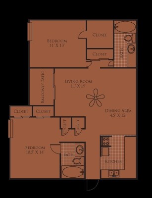 2BR/2BA - Two Bedroom Two Bath