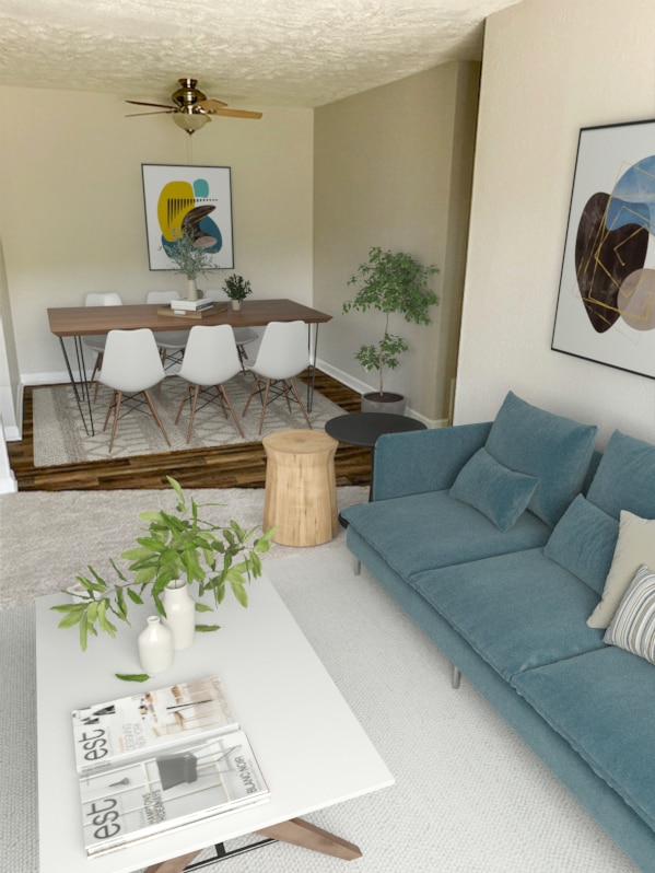 Dining & Living Area - Jasper Place Apartments