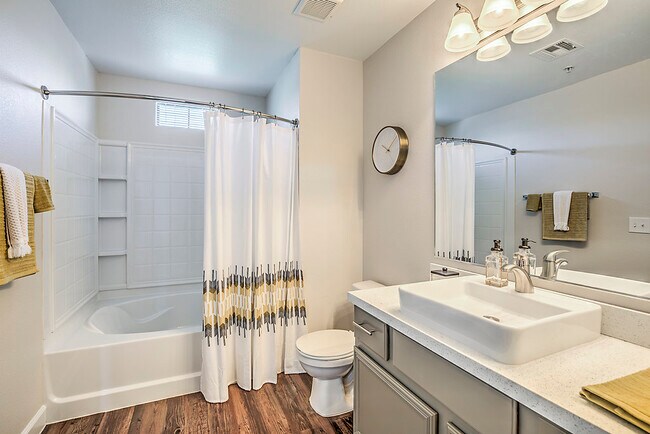 Indulge in luxury at The Michael B: where every detail, from the sleek fixtures to the spa-like bathtub, transforms your daily routine into a tranquil escape.