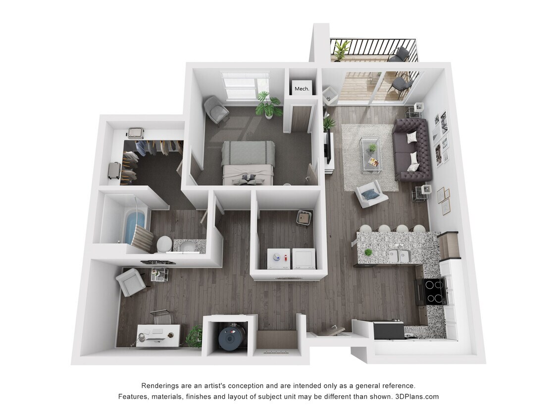 1 Bedroom x 1 Bathroom With Den 839 Sq Ft - 1 Bedroom, 1 Bathroom