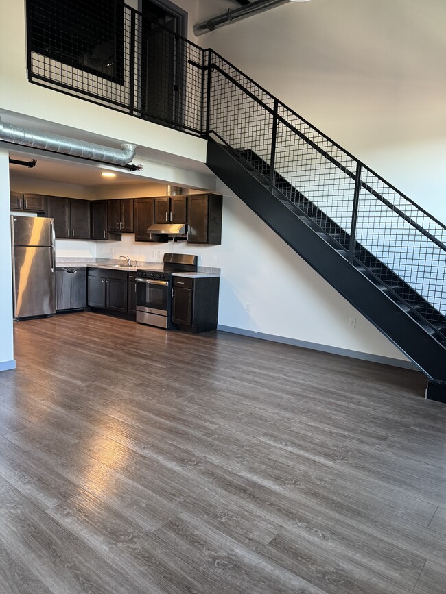 Kitchen area open to the Living room area