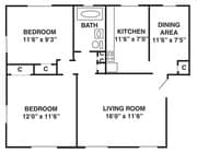 2BR/1BA