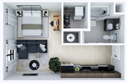 4th & 5th 0B Studio Floor plan