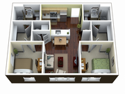 2 habitaciones/2 baños