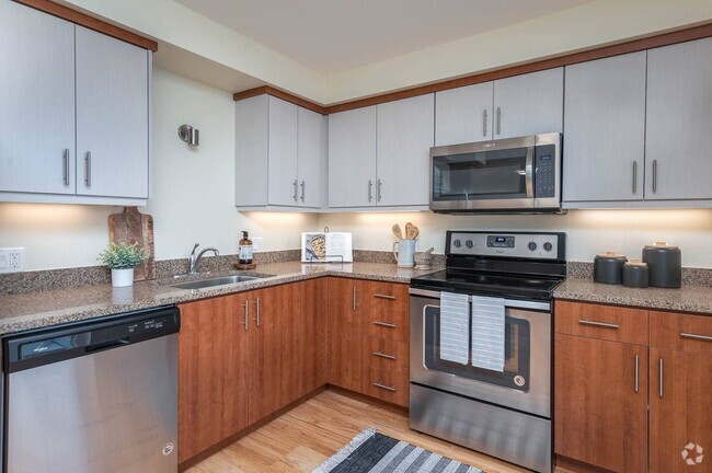 The Morgan | Spacious Kitchen with stainless steel appliance package - The Morgan Rental