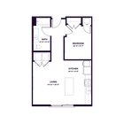 Oberon S3 ADA One Bedroom Floor Plan