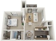 One Bedroom, 550 sqft, Patio/Balcony, Fireplace, Full Size Washer/Dryer Connections