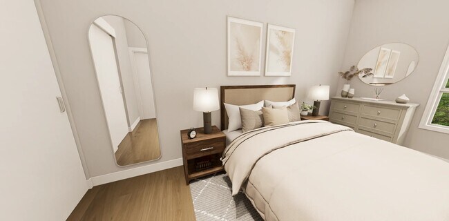 1 Bed Bedroom Rendering - Connection Angle Lake