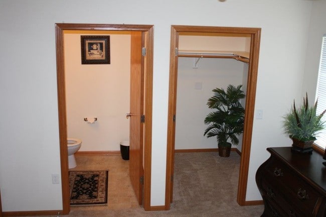Two bedroom units have 1/2 bath located off of master bedroom.