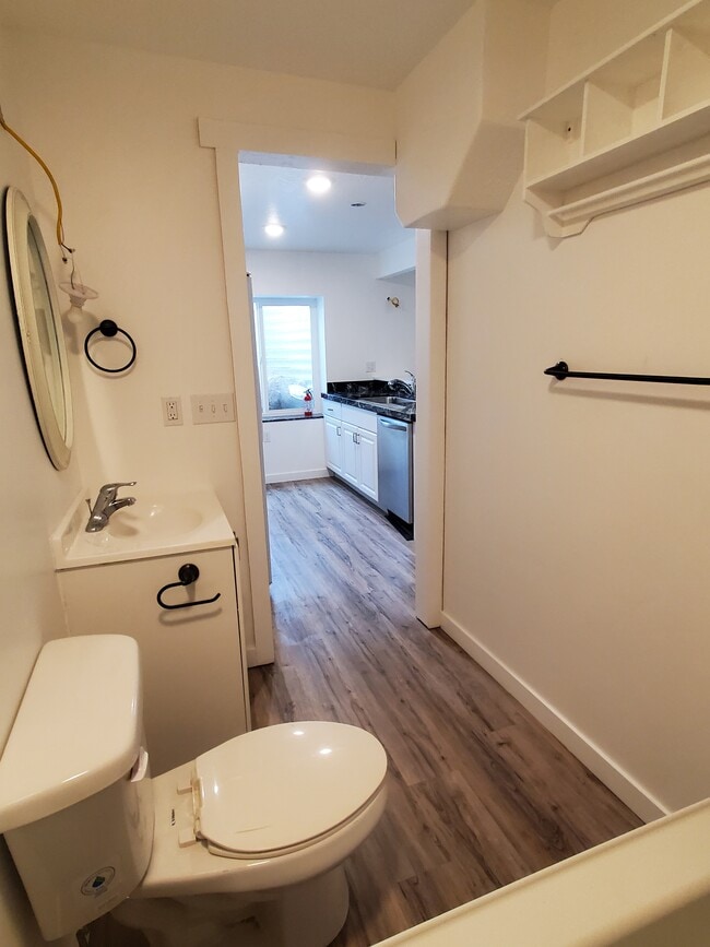 Bathroom with barn door - 3330 E Baywater Unit 1