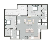 B2A | 2 bed 2 bath | 1205 sq ft
