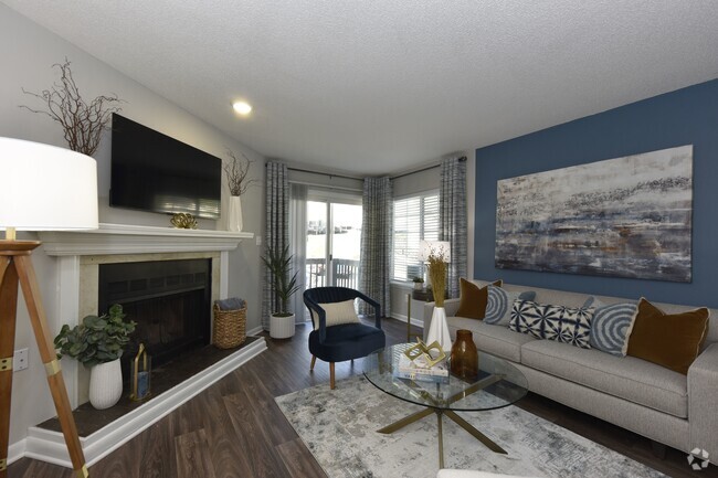 Living Room + Fireplace - Rosemont Rental