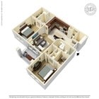 2BR/2BA sq ft 1155