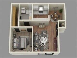 Floor Plan - 1 Bed 1 ba Renovated