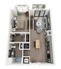 The Woodburn Floor Plan | 1 Bedroom Apartment in East Walnut Hills at Woodburn Exchange