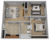 2 Bedroom 1 Bath
