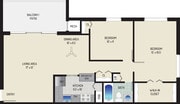 2 BR/ 1 BA (Style O1) | 840 sq. ft.