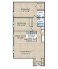 2 Bedroom, 1.5 Bedroom. 965 Sq. Ft.