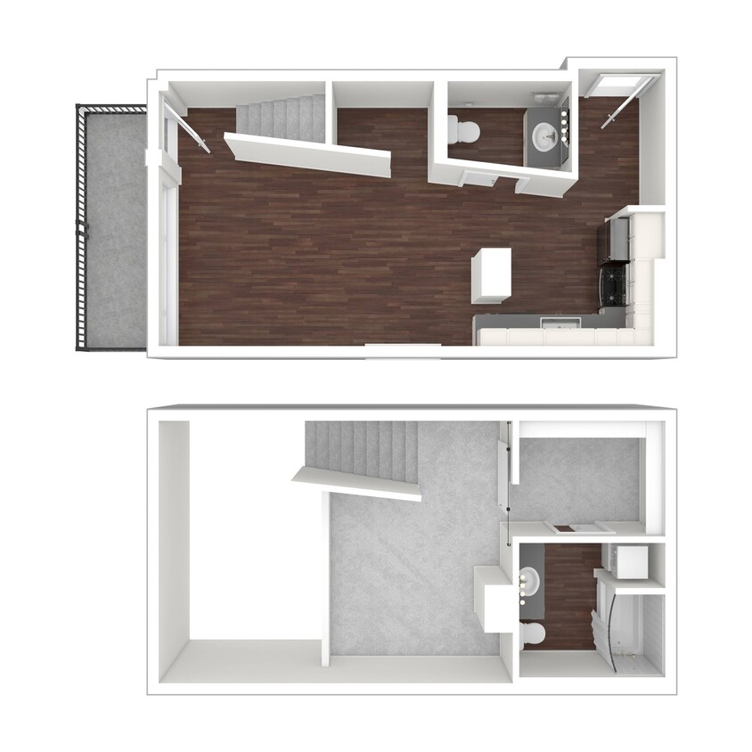 Floor Plan - 1 Bed Townhome 6