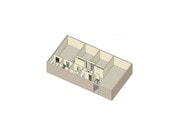 Three Bedroom with Two Full Bathrooms. Kitchen has overhead cabinets above the stove.