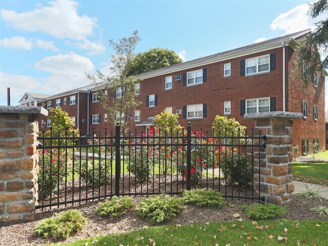 Professional Landscaping Along the Path Between Buildings