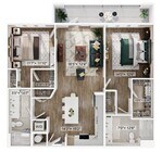 Experience modern living in this thoughtfully designed two-bedroom apartment.