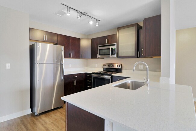 Cocina de los apartamentos West Hill
