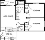 Plano de planta de Kagy Village de 2 habitaciones