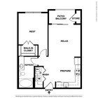Ambrosio - 1B1B - 625 SF - A2.1 - 2D Floorplan