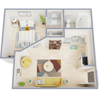 A1 - 446 square foot one bedroom, one bath apartment