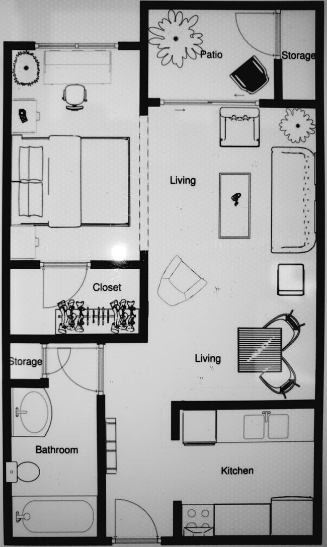 2D Floorplan (Rooms Labeled) - 6400 Christie Ave Unit 2119