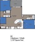 Azure City Living - B2 - 2 Beds - 2 Baths - 1137 Sq. ft.