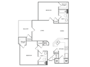 Two Bedroom Two Bath (1100 SF)