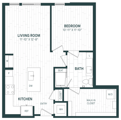 Floor Plan - 1 Bed/1 Bath-A10Lb