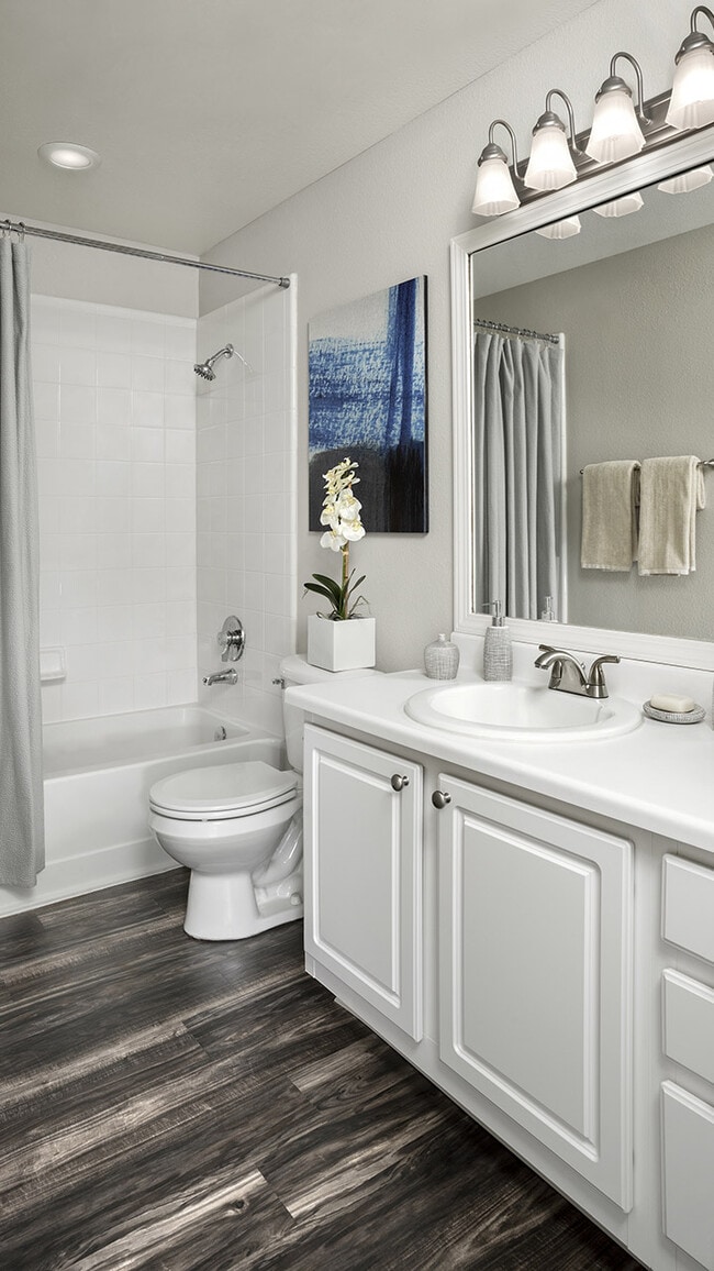Baño del apartamento con bañera amplia.