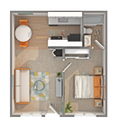 Wisteria | 1-Bedroom Floorplan