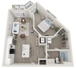 A2 - 1 bed 1 bath - 745 sq. ft.