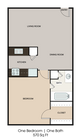 B2 590 sqft 1bed 1 bath