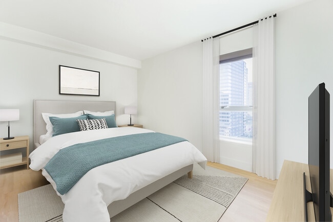 Renovated Package I bedroom with hard surface flooring