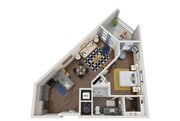 1B floor plan NoDa Wandry