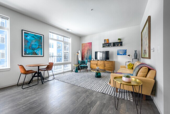 Living and dining area with hard surface flooring