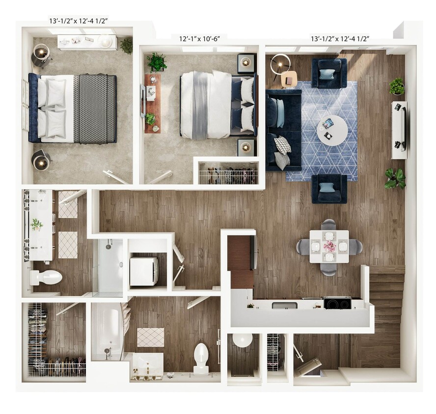 Explore the contemporary elegance of this 2-bedroom apartment with a spacious layout. - TH2